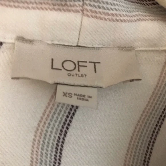 LOFT Striped Long Sleeve Blouse - Picture 8 of 8